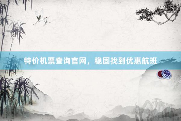 特价机票查询官网，稳固找到优惠航班